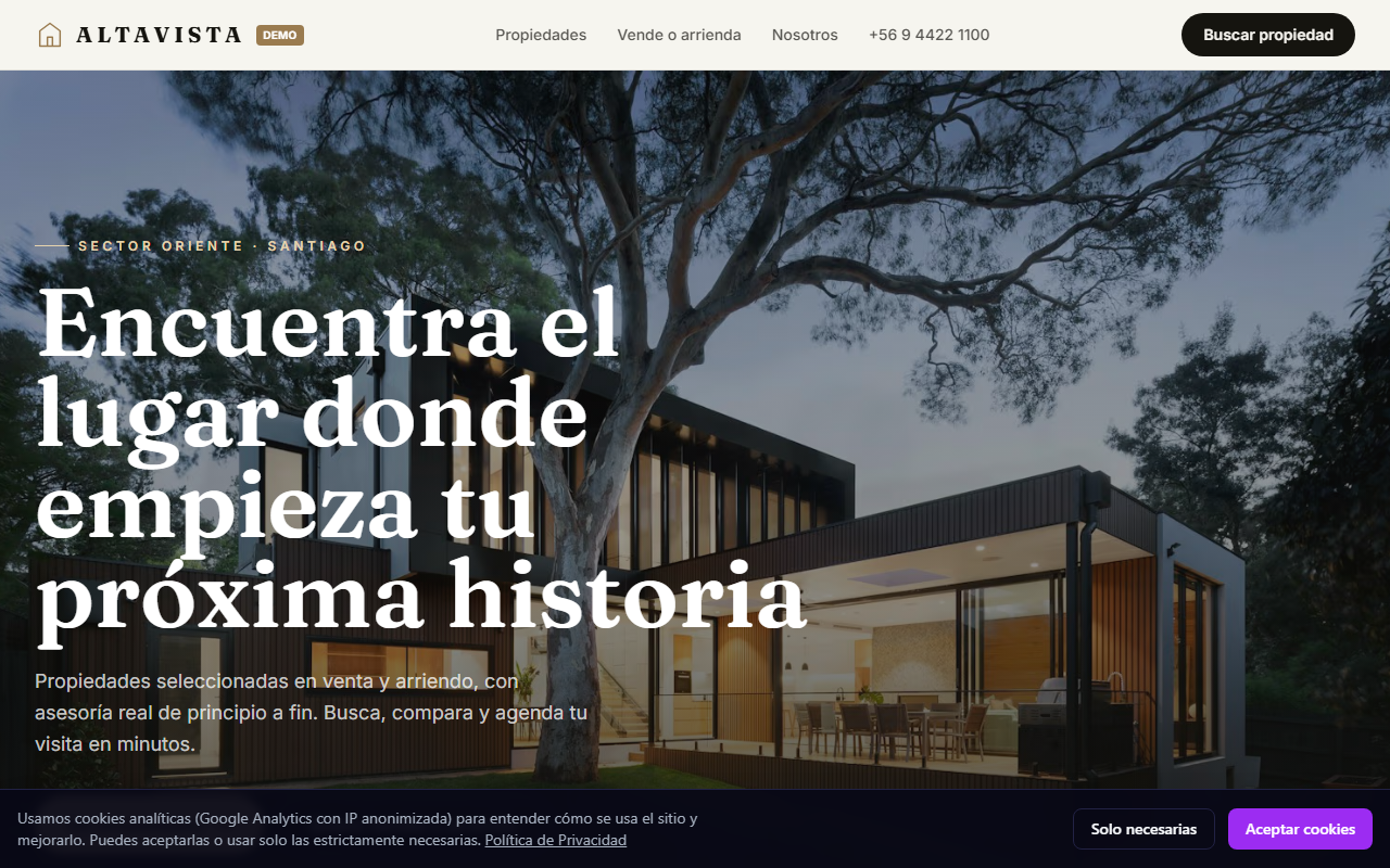 Demo: Inmobiliaria & Corredora
